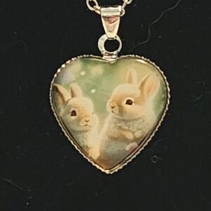 Rabbit Heart Pendant Necklace